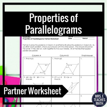 Parallelograms Partner Worksheet