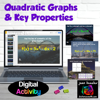 Preview of Quadratic Graphs Key Features and Properties Parabolas Digital Activity