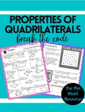 Properties of Quadrilaterals Break the Code Practice Activity