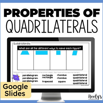 Preview of Properties of Quadrilaterals Google Slides - 5th Grade Geometry Activities