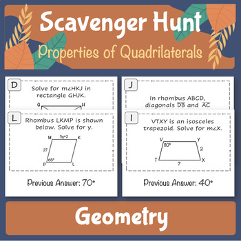 Preview of Properties of Quadrilaterals Scavenger Hunt