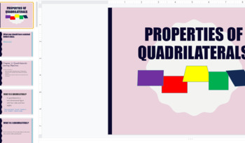Preview of Properties of Quadrilaterals Slides