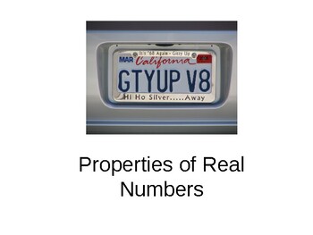 Preview of Properties of Real Numbers Powerpoint