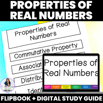 Preview of Properties of Real Numbers Review Test Prep Flipbook Vocabulary Foldable Algebra