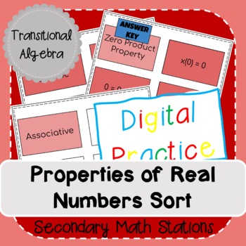Preview of Properties of Real Numbers Sort (digital)
