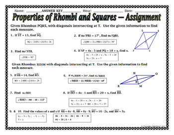 assignment 6 rhombi & squares