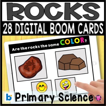 Preview of Properties of Rocks Digital Sorting Tasks | Science Boom Cards | Rocks