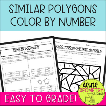 Angles of Polygons Color by Number