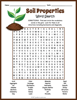 Properties of Soil Word Search Puzzle by Puzzles to Print ...