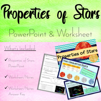 Preview of Properties of Stars PowerPoint and Notes