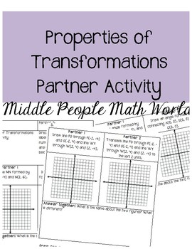 Preview of Properties of Transformations Partner Activity