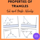 Properties of Triangles - Cut and paste Activity
