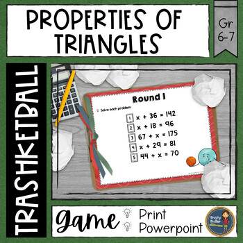Preview of Properties of Triangles Trashketball Math Game