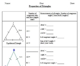 Properties of Triangles activity