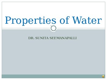 Preview of Properties of Water