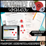 Properties of Water Lesson Guided Notes and Assessment - Editable
