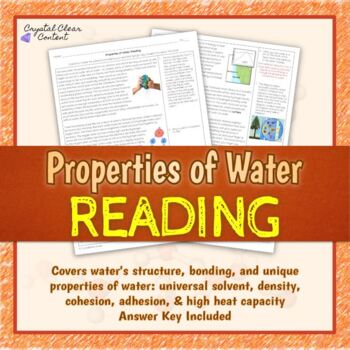 Preview of Properties of Water Reading