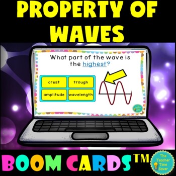 Preview of Properties of Waves Boom Cards™ | Physical Science Digital Task Cards