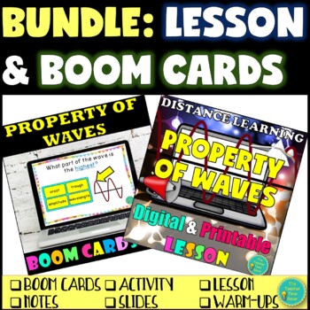 Preview of Properties of Waves Notes Slides Activity & Boom Cards Lesson