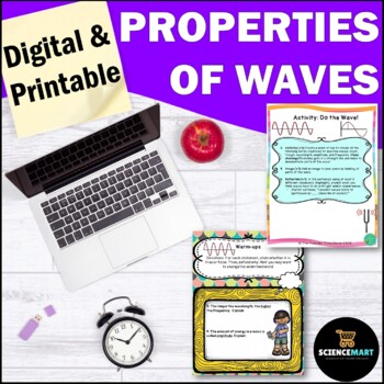 Preview of Properties of Waves Notes, Activity and Slides Guided Reading Digital Lesson