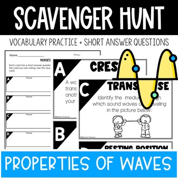 Preview of Properties of Waves | Transverse & Longitudinal | Scavenger Hunt | Task Cards