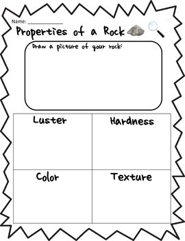 Preview of Properties of a Rock Recording Sheet