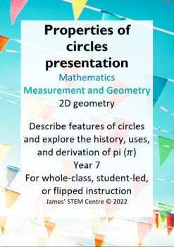 Preview of Properties of circles presentation - AC Year 7 Maths (v9) - Geometry