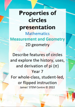 Preview of Properties of circles presentation (editable) - AC Year 7 Maths (v9) - Geometry