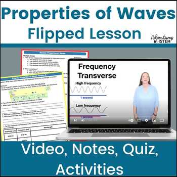 Preview of properties of waves flipped lesson introduction to parts of a wave wavelength