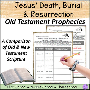 Preview of Prophecies of Jesus Death & Resurrection Old Testament Bible Activity Easter