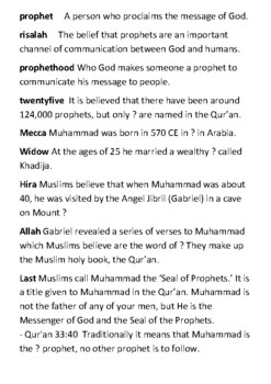 Prophet Muhammad in Islam Crossword by Steven s Social Studies TPT