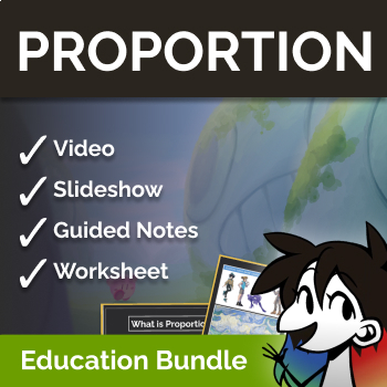 Preview of Proportion - Principle of Design Bundle | Worksheet, Answers, Slideshow, Video +