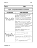 Proportion Word Problem Guided Notes