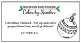 Proportion Word Problems Color by Number - Christmas Themed