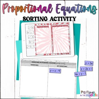 Preview of Proportional Equations Digital and Printable Sorting Activity