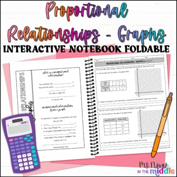 Preview of Proportional Graphs Interactive Notebook Foldable and Practice Worksheet