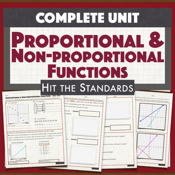 Preview of Proportional & Non-proportional Linear Functions & Unit Rate UNIT 5 BUNDLE30%OFF