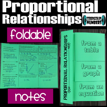 Preview of Proportional/Nonproportional Relationships Foldable Notes Interactive Notebook