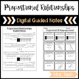 Proportional & Nonproportional Relationships Guided Notes 