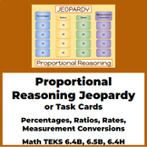 Proportional Reasoning Jeopardy or Task Cards Math TEKS 6.