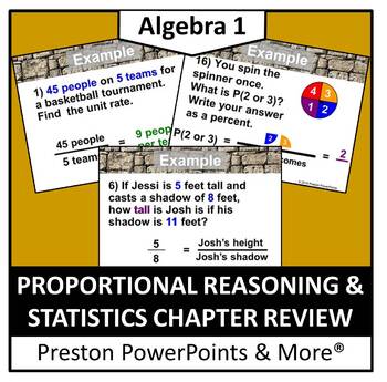 Preview of Proportional Reasoning and Statistics Review in a PowerPoint Presentation