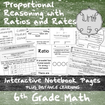Preview of Proportional Reasoning w/ Ratios and Rates Unit 5 - 6th Grade - Notes + Distance