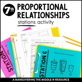 Preview of Proportional Relationships Activity | Constant of Proportionality Stations