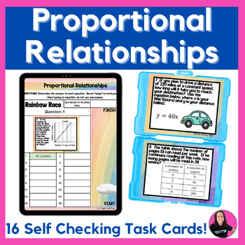 Preview of Proportional Relationships Activity Printable and Digital Task Cards