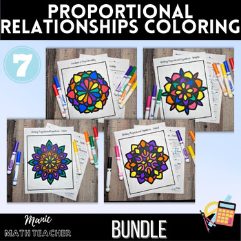 Preview of Proportional Relationships Bundle - Color By Number