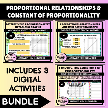 Preview of Proportional Relationships & Constant of Proportionality Digital Activity Bundle