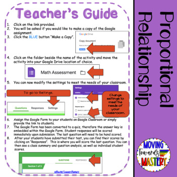 Proportional Relationships Digital Assessment: Using Google Forms