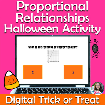 Preview of Proportional Relationships Digital Halloween Activity Self-Checking