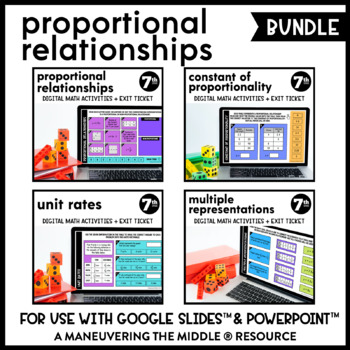 Preview of Proportional Relationships Digital Math Activity Bundle | Unit Rate | 7th Grade