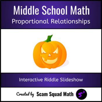 Preview of Proportional Relationships Digital Riddle Worksheet | Google Slides | Halloween